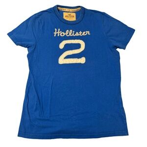 Men’s Hollister Blue T-Shirt with White Logo